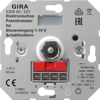 Gira 030900,Potentiometer Steuer 1 - 10 V Schaltfkt Einsatz