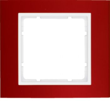 Berker 10113022, Rahmen 1fach B.3 Alu, rot/polarweiß