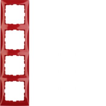 Berker 10148962, Rahmen 4fach S.1 rot glänzend