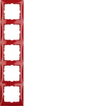 Berker 10158962, Rahmen 5fach S.1 rot glänzend