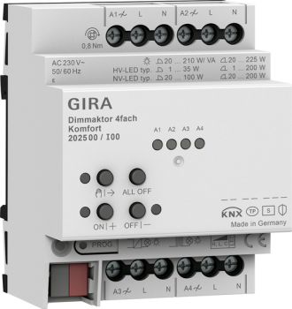 Gira 202500,Dimmaktor 4f REG Kmf KNX Secure