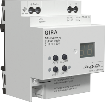 Gira 211100 DALI Gateway Colour 1f REG KNX Secure