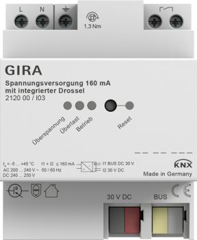 Gira 212000,Spannungsvers. 160 mA Drossel KNX REG