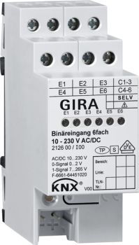 Gira 212600,Binäreing. 6f 10 - 230 V AC/DC KNX REG
