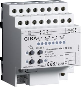 Gira 215400,Jal.aktor 4f DC 24 V Hand KNX REG