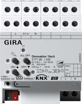 Gira 217100,Dimmaktor 1f 500 W/VA KNX REG