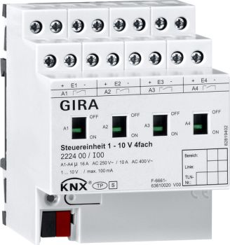 Gira 222400,Steuereinheit 1 - 10 V 4f Hand KNX