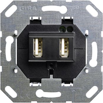 Gira 235900,USB-Spannungsvers. 2f Typ A/A Einsatz Schwarz