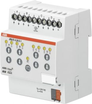 ABB JRA/S4.24.5.1, JRA/S4.24.5.1 Jalousie-/Rollladenaktor, Fahrzeiterm, 4f, 24 V DC, man Bed, REG (2CDG110128R0011)