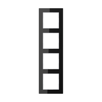 Jung AC584GLSW, Glasrahmen 4fach, senkrechte und waagerechte Montage, Glas, A CREATION, schwarz