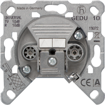 Jung GEDU10, 2-Loch Universal-Super-Breitband-Dose, 10,0 dB, Durchgangsdose