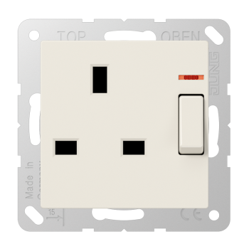 Jung A3171KO, Abschaltbare Steckdose mit Kontrollschalter, British Standard, 13 A 250 V ~, Schraubklemmen BS 1363-1, 4 mm2, ohne Krallen, mit Funktionsanzeige, inte