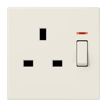 Jung LS3171KO, Abschaltbare Steckdose, British Standard, 13 A 250 V ~, Schraubklemmen BS 1363-1, 4 mm2, ohne Krallen, mit Funktionsanzeige, integrierter erhöhter Ber