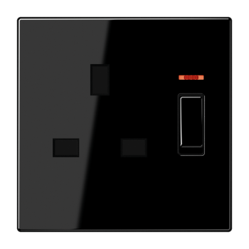 Jung LS3171KOSW, Abschaltbare Steckdose, British Standard, 13 A 250 V ~, Schraubklemmen BS 1363-1, 4 mm2, ohne Krallen, mit Funktionsanzeige, integrierter erhöhter Ber