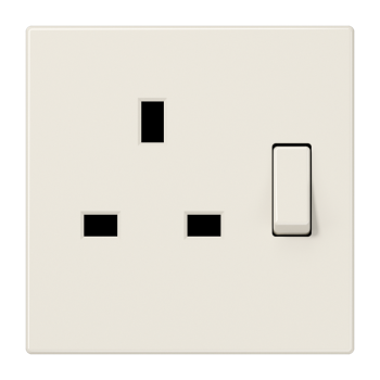 Jung LS3171, Abschaltbare Steckdose, British Standard, 13 A 250 V ~, Schraubklemmen BS 1363-1, 4 mm2, ohne Krallen, integrierter erhöhter Berührungsschutz, SAFETY+