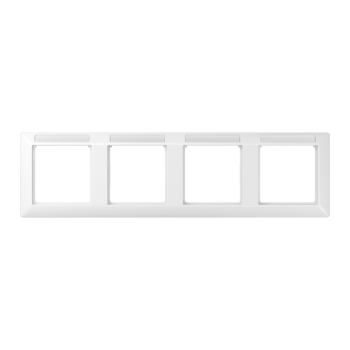 Jung AS5840BFINAWW, Rahmen 4fach, mit Fenster (sprühnebeldicht), waagerechte Montage, Thermoplast, AS 500, alpinweiß