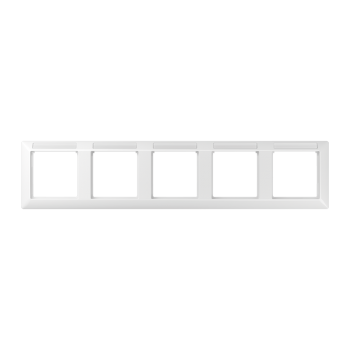 Jung AS5850BFINAWW, Rahmen 5fach, mit Fenster (sprühnebeldicht), waagerechte Montage, Thermoplast, AS 500, alpinweiß