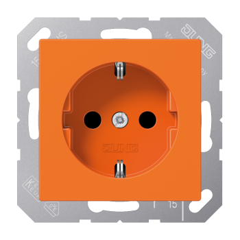 Jung A1520BFO, SCHUKO Steckdose, 16 A 250 V ~, Thermoplast, Serie AS/A, orange (für ZSV)