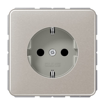 Jung CD1520KIPT, SCHUKO Steckdose, 16 A 250 V ~, integrierter erhöhter Berührungsschutz, SAFETY+, Aluminium eloxiert, Serie CD, platin