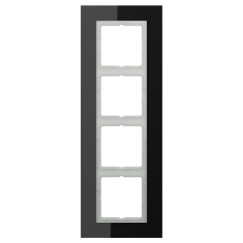 Jung LSP984GLSW, Glasrahmen 4fach, senkrechte und waagerechte Montage, Glas, LS PLUS, schwarz