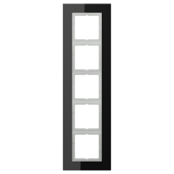 Jung LSP985GLSW, Glasrahmen 5fach, senkrechte und waagerechte Montage, Glas, LS PLUS, schwarz