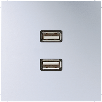 Jung MAAL1153, Multimedia-Anschlusssystem 2 x USB 2.0, Serie LS, Aluminium