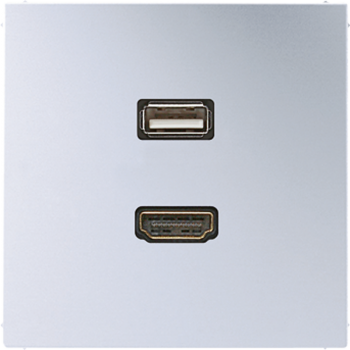 Jung MAAL1163, Multimedia-Anschlusssystem HDMI / USB 2.0, Serie LS, Aluminium