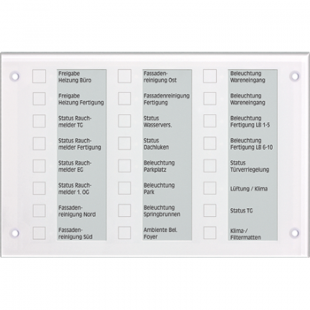 Jung MBT2424WW, KNX Melde- und Bedientableau, Glas alpinweiß