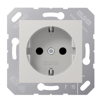 Jung CD5120BFLG, SCHUKO Steckdose, 16 A 250 V ~, Thermoplast, 50 x 50 mm, lichtgrau