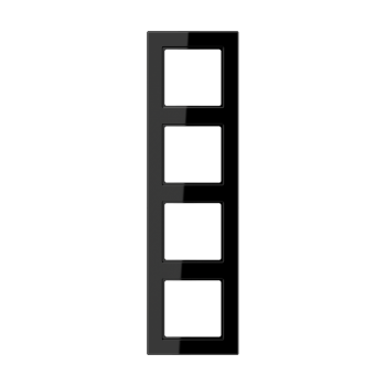 Jung AC584BFSW, Rahmen 4fach, senkrechte und waagerechte Montage, Thermoplast, A CREATION, schwarz