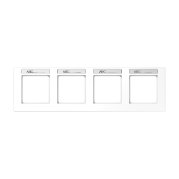 Jung AC5840BFNAWW, Rahmen 4fach, mit Schriftfeld, waagerechte Montage, Thermoplast, A CREATION, alpinweiß