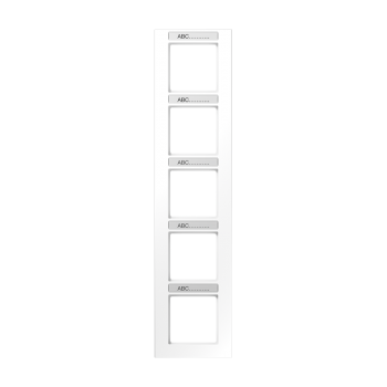 Jung AC585BFNAWW, Rahmen 5fach, mit Schriftfeld, senkrechte Montage, Thermoplast, A CREATION, alpinweiß
