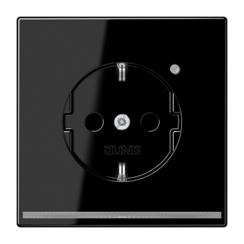 Jung LS1520-OSWLNW, SCHUKO Steckdose, 16 A 250 V ~, mit LED-Orientierungslicht, integrierter erhöhter Berührungsschutz, SAFETY+, Thermoplast, Serie LS, schwarz