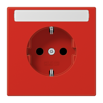 Jung LS1520BFKINART, SCHUKO Steckdose, 16 A 250 V ~, mit Schriftfeld, integrierter erhöhter Berührungsschutz, SAFETY+, Thermoplast, Serie LS, rot