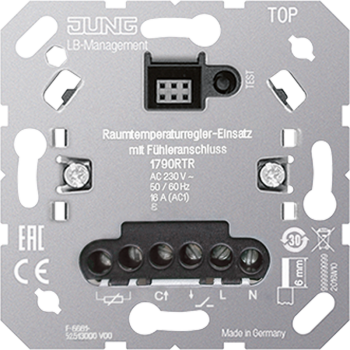 Jung 1790RTR, Raumthermostat-Einsatz mit Fühleranschluss, ohne Nebenstelleneingang