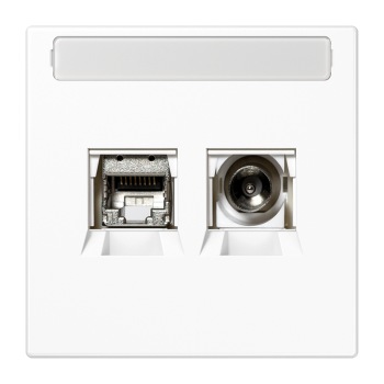 Jung MMDLS4521WW, Smart-TV-Anschlussdose, mit Schriftfeld, Thermoplast, Serie LS, alpinweiß