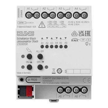 Jung 230061SR, KNX Schaltaktor 6fach, KNX Jalousieaktor 3fach, Secure