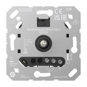 Jung RTR230, Raumthermostat, Öffner, AC 230 V~