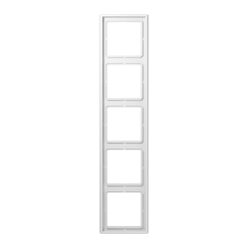 Jung SPLS985WW, Rahmen 5fach, senkrechte und waagerechte Montage, Duroplast antimikrobiell, LS 990, alpinweiß