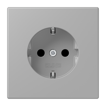 Jung LC1520KI204, SCHUKO Steckdose, 16 A 250 V ~, integrierter erhöhter Berührungsschutz, SAFETY+, Serie LS, gris moyen