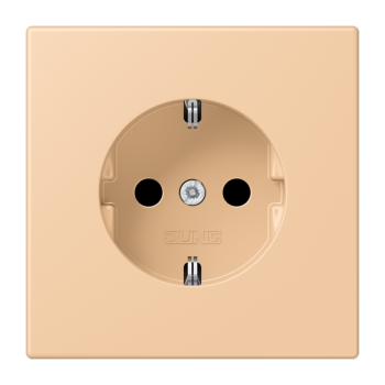 Jung LC1520KI237, SCHUKO Steckdose, 16 A 250 V ~, integrierter erhöhter Berührungsschutz, SAFETY+, Serie LS, terre sienne claire 31