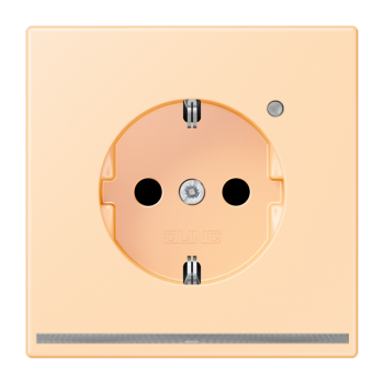 Jung LC1520-OLNW223, SCHUKO Steckdose, 16 A 250 V ~, mit LED-Orientierungslicht, integrierter erhöhter Berührungsschutz, SAFETY+, Serie LS, ocre