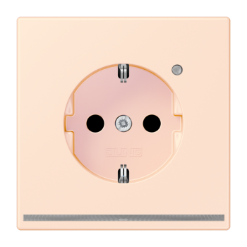 Jung LC1520-OLNW226, SCHUKO Steckdose, 16 A 250 V ~, mit LED-Orientierungslicht, integrierter erhöhter Berührungsschutz, SAFETY+, Serie LS, orange pâle