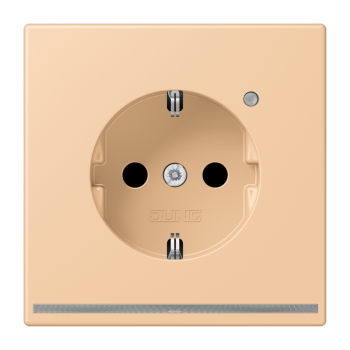 Jung LC1520-OLNW237, SCHUKO Steckdose, 16 A 250 V ~, mit LED-Orientierungslicht, integrierter erhöhter Berührungsschutz, SAFETY+, Serie LS, terre sienne claire 31