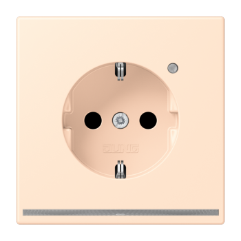 Jung LC1520-OLNW238, SCHUKO Steckdose, 16 A 250 V ~, mit LED-Orientierungslicht, integrierter erhöhter Berührungsschutz, SAFETY+, Serie LS, terre sienne pâle