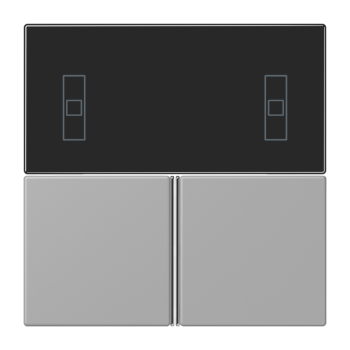 Jung LC4093TSA204, Tastensatz 3fach, F40 Raumcontroller, Serie LS, gris moyen