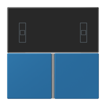 Jung LC4093TSA211, Tastensatz 3fach, F40 Raumcontroller, Serie LS, bleu céruléen 31