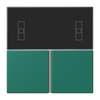 Jung LC4093TSA216, Tastensatz 3fach, F40 Raumcontroller, Serie LS, vert anglais