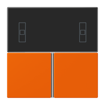 Jung LC4093TSA224, Tastensatz 3fach, F40 Raumcontroller, Serie LS, orange