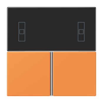 Jung LC4093TSA225, Tastensatz 3fach, F40 Raumcontroller, Serie LS, orange clair